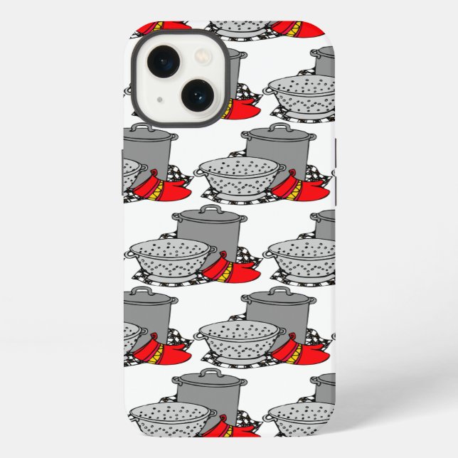 Cooking Pot and Strainer Chef Gifts iPhone Case (Back)
