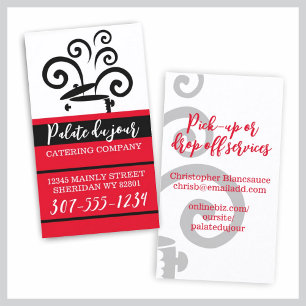 Cooking pot big curly steam chef catering busin... business card
