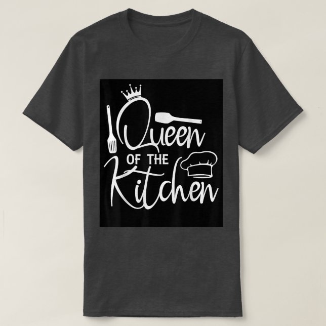 Cooking Queen Kitchen Chef Hat Cook Culinary Stude T-Shirt (Design Front)