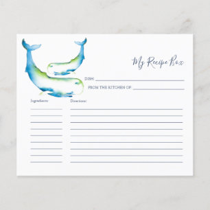 Cooking Recipe Cards Blue Whale
