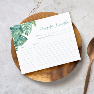 Cooking Recipe Cards Tropical Greenery