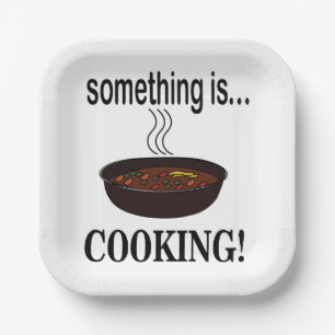 Cooking Something is Cooking Party Paper Plate
