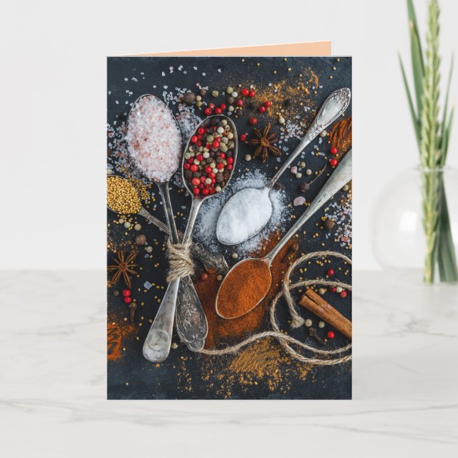 cooking spices greeting card (Front)