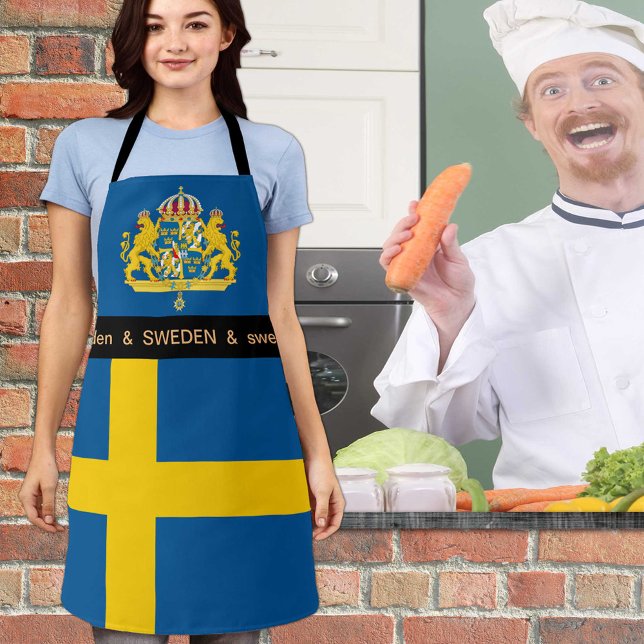 Cooking Sweden & Swedish Flag Chefs kitchen Apron (Creator Uploaded)