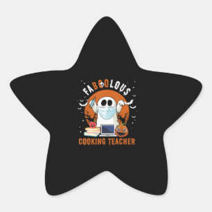 Cooking Teacher Ghost Boo Cook Lover Funny Gift Star Sticker