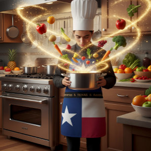 Cooking Texas & Texas Flag America / Chefs kitchen Apron
