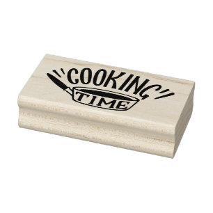 Cooking Time Frying Pan Rubber Stamp