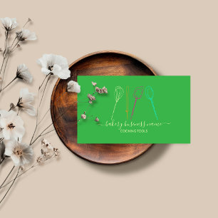 Cooking tools bakery homemade food green business card