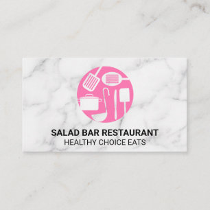 Cooking Tools Pink   Marble Business Card
