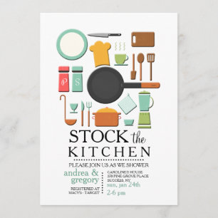 Cooking Tools Stock the Kitchen Shower Invitation