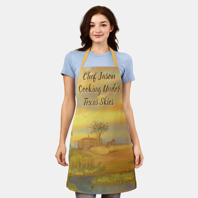 Cooking Under Texas Skies Apron (Worn)