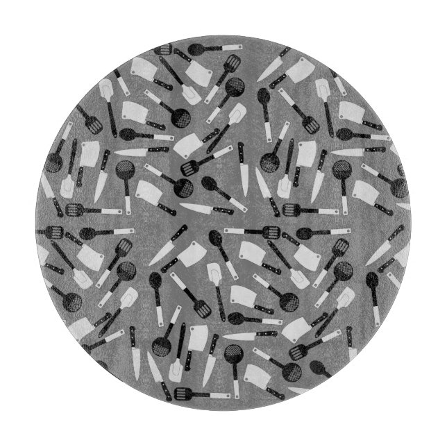 Cooking Utensils Pattern Cutting Board (Front)