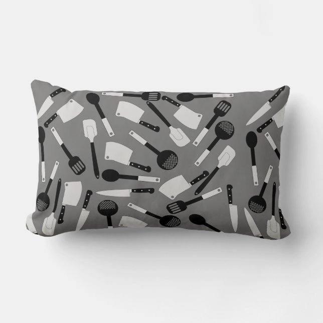 Cooking Utensils Pattern Lumbar Cushion (Front)