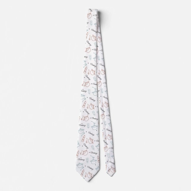 Cooking Well With Love Pattern Tie (Front)