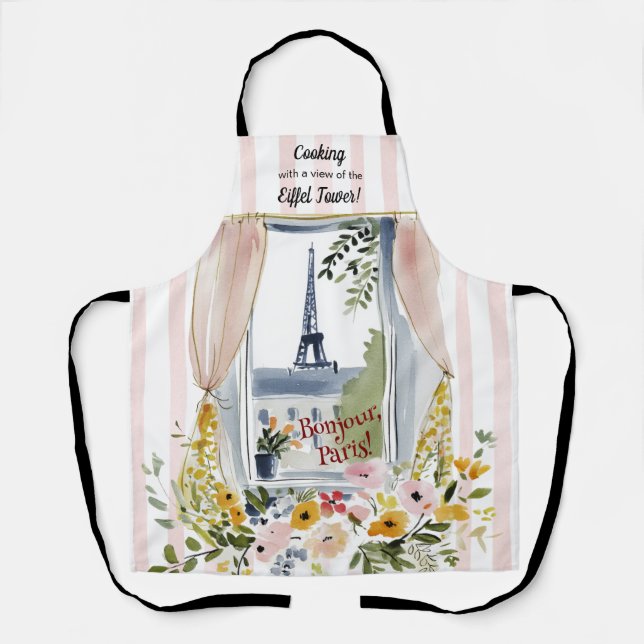 Cooking with a view of the Eiffel Tower Apron (Front)