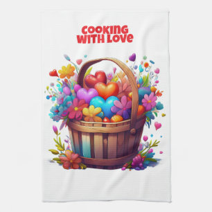 COOKING WITH LOVE All-Over Print Apron, Medium Tea Towel