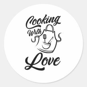 Cooking With Love Classic Round Sticker