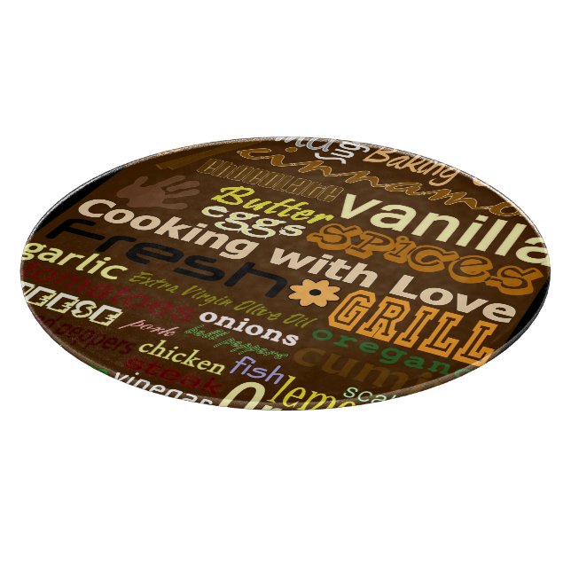 Cooking With Love - Glass Cutting Board (Corner)