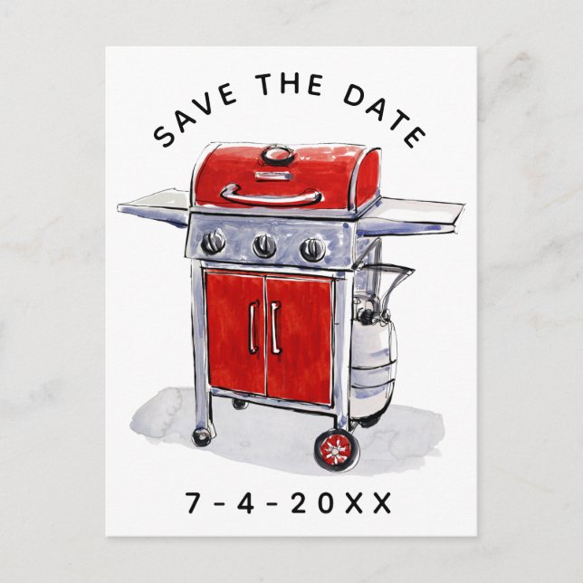 Cookout Save the Date Grill Postcard (Front)