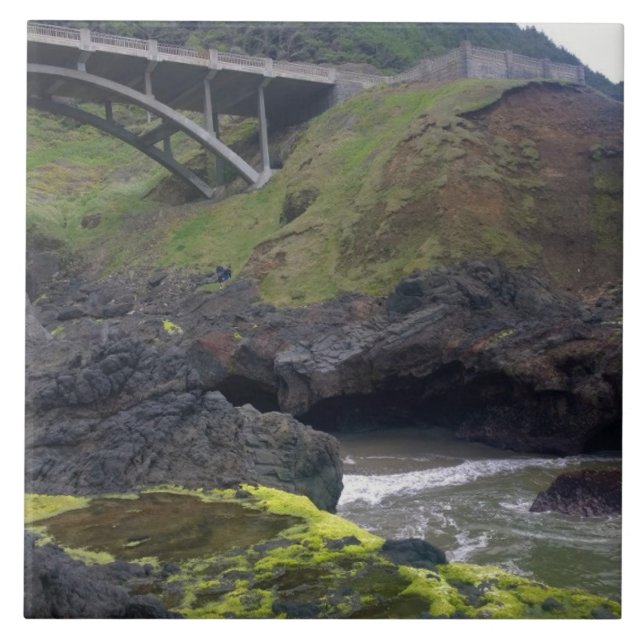 Cook's Chasm, Cape Perpetua, OR Ceramic Tile (Front)