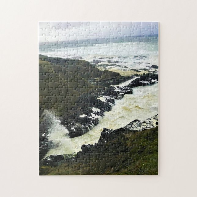 Cook's Chasm, Cape Perpetua, Oregon Coast Jigsaw Puzzle (Vertical)