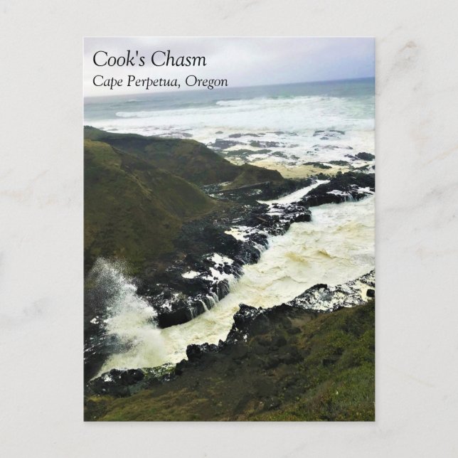 Cook's Chasm, Cape Perpetua, Oregon Coast Postcard (Front)