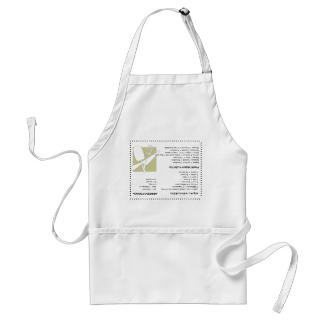 Cooks Guide Upside Down Information Apron (Front)