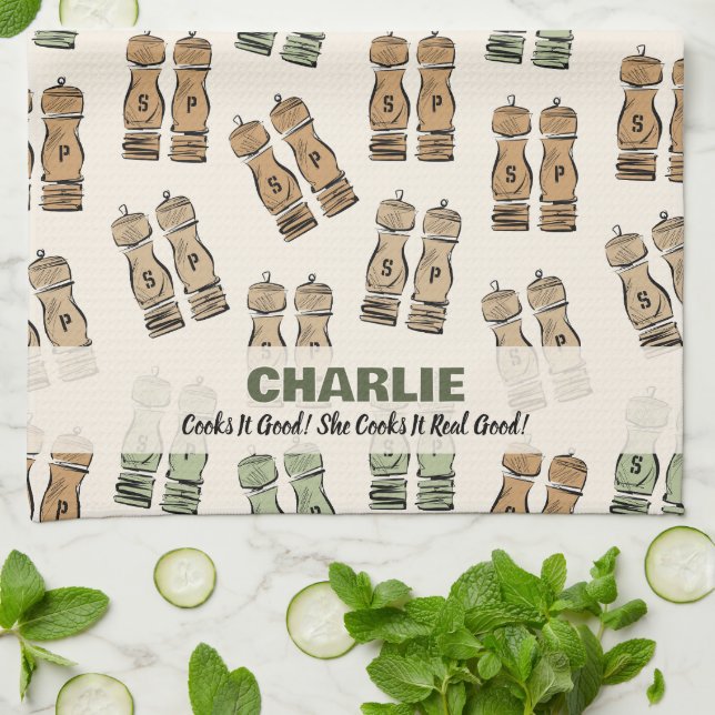 Cooks It Good Personalised  Tea Towel (Folded)