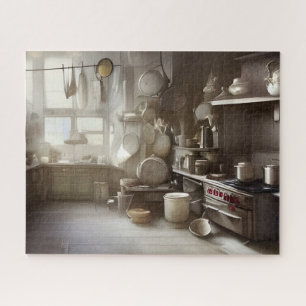 Cook's Kitchen Scene Digital Art Jigsaw Puzzle