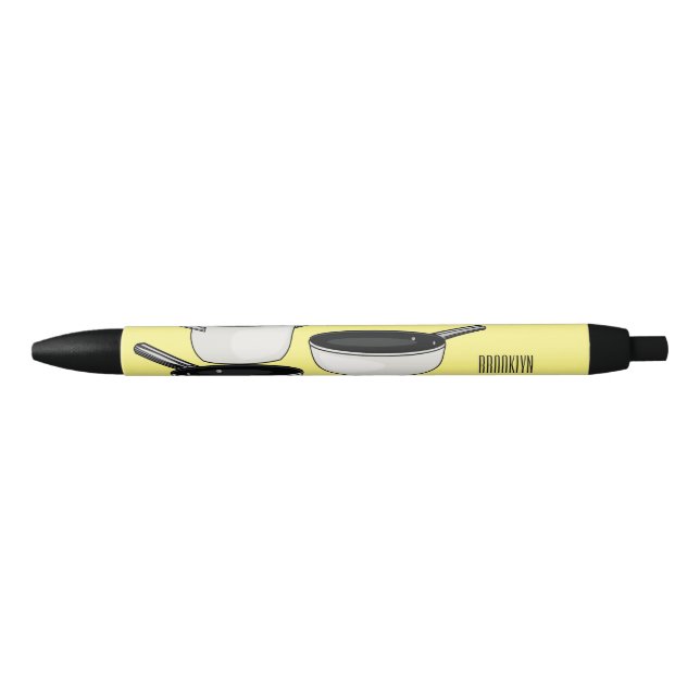 Cookware sets cartoon illustration black ink pen (Front)