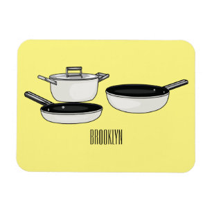 Cookware sets cartoon illustration magnet