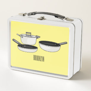 Cookware sets cartoon illustration metal lunch box