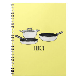 Cookware sets cartoon illustration notebook