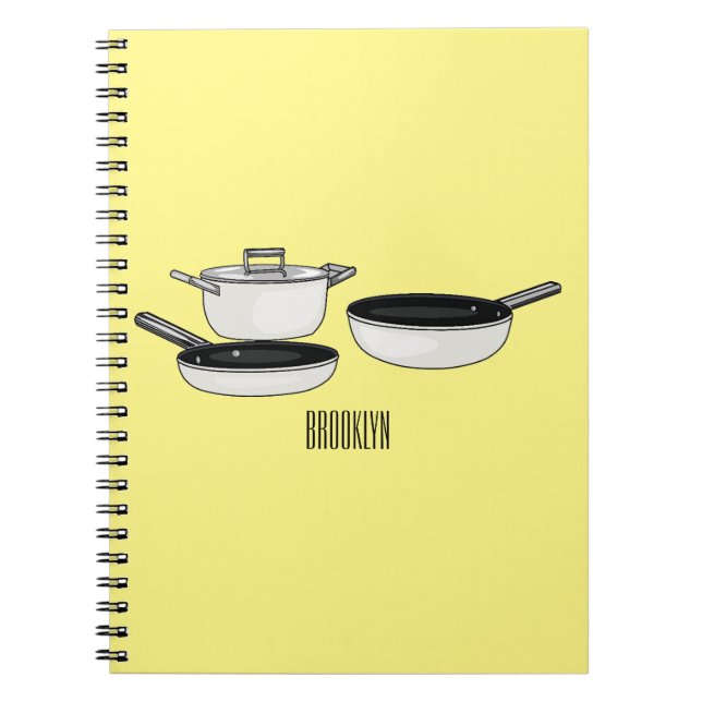 Cookware sets cartoon illustration notebook (Front)