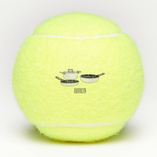 Cookware sets cartoon illustration tennis balls (Front)