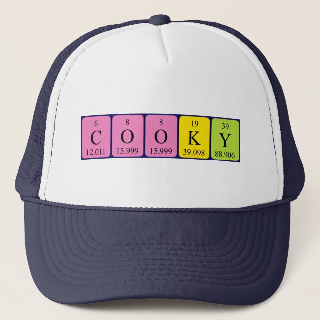 Cooky periodic table name hat (Front)