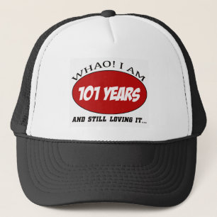 cool 101 years old birthday designs trucker hat