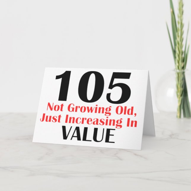 COOL 105 YEARS OLD BIRTHDAY DESIGNS CARD (Front)