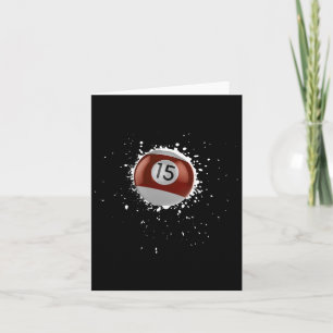 Cool 15-ball Fifteen Pool Billiards Paint Splatter Card