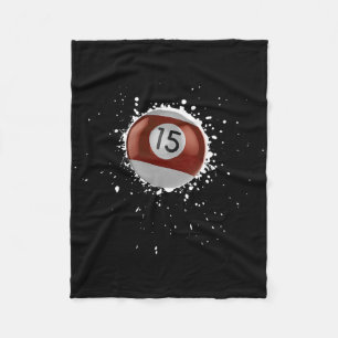 Cool 15-ball Fifteen Pool Billiards Paint Splatter Fleece Blanket