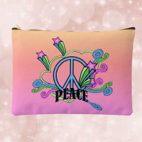 Cool 1960s Peace Sign Scrolls Stars on Tri Colours