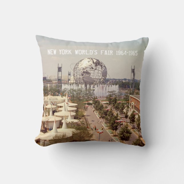 Cool 1964 Retro Street View World's Fair New York Cushion (Front)