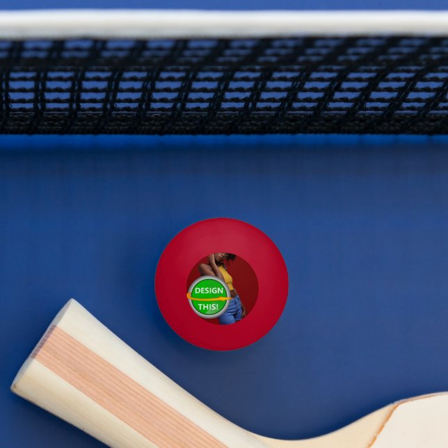 COOL! 1 Star Ping Pong Ball - Red - Custom (Table)