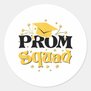Cool 2025 Prom Squad Cl Of 2025 Graduation Matchin Classic Round Sticker