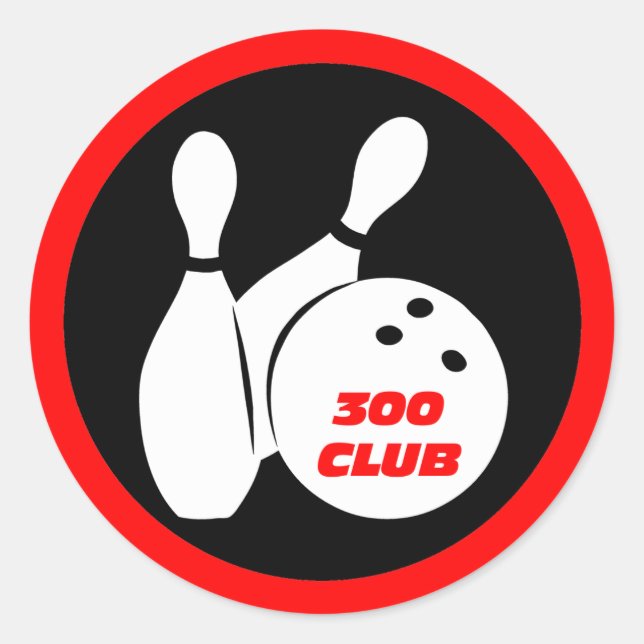 Cool 300 bowling classic round sticker (Front)