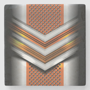 Cool 3-Dimentional Abstract Metal Design Stone Coaster