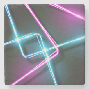 Cool 3-Dimentional Abstract Neon Lights Stone Coaster
