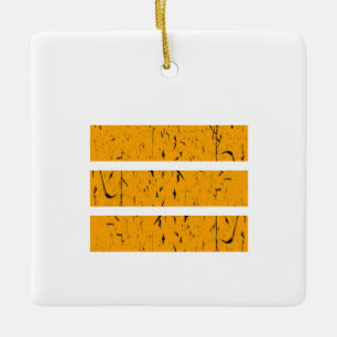 Cool 3 Line Symbol Uniformity & Harmony Colourfu Ceramic Ornament