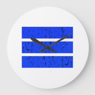 Cool 3 Line Symbol   Uniformity & Harmony Colourfu Large Clock