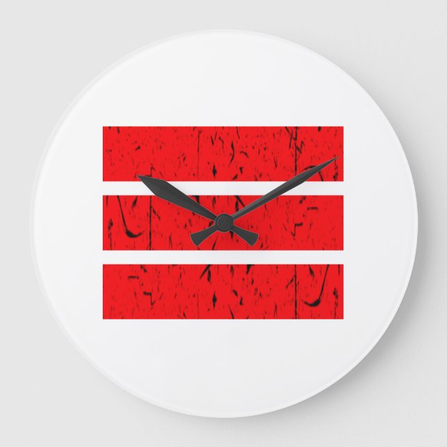 Cool 3 Line Symbol | Uniformity & Harmony Colourfu Large Clock (Front)